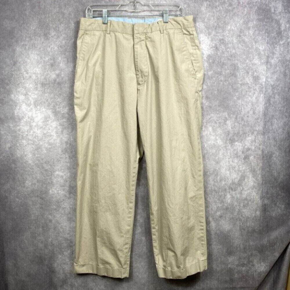 Banana Republic Dress Pants Mens 35/34 Beige 100% Cotton Actual W34 L28